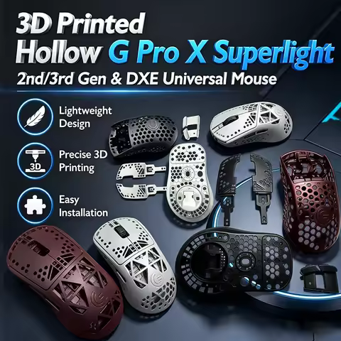 For G Pro X Superlight 2nd 3rd Gen DXE Universal 3D Printed Hollow-Out Lightweight Custom DIY Mouse 