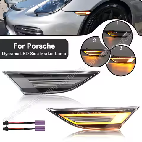 2PCS LED Side Marker Light For Porsche 991 Carrera S 4 4S GTS Targa Turbo 981 718 Boxster Cayman LED