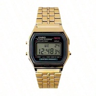 Men's/Women's Sporty Fashion Digital Watch A168WA-1, Retro Stainless Steel Strap Square Dial Watch, 