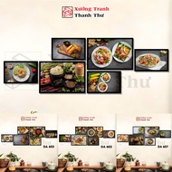 Set of 6 Wall Paintings to Decorate Snack Shops, Cafes, Juices, Kitchen Decor, Dining Room, Noodle S