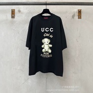 1:1！Original Standard Real Shot Heavy 400g G 26ss Bear Embroidery Short-Sleeved OS Loose All-Match E