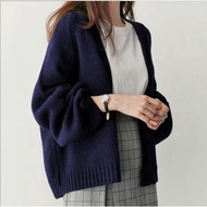 Women Knitted Cardigan Korean Style Loose-Fit Long Sleeve Cardigan Outerwear Baju Knit 韩风宽松款针织开衫长袖外套