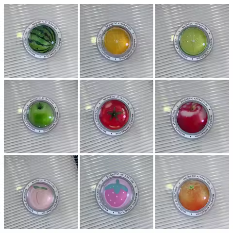 3D Fruit Crystal Glass Ball Tomato For Magnetic Phone Stand for Magsafe Phone Grip Kickstand Foldabl