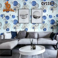 WORLD HOME Wallpaper Stiker Dinding Motif 45cm X 9M CY Motif Best Seller Quality Stiker Dinding 3D Polkadot Bunga