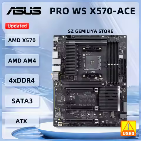 ASUS PRO WS X570-ACE Workstation Motherboard X570 AM4 DDR4 128GB M.2 support Ryzen 5500 5600 5700 26
