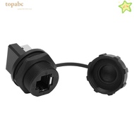 GORROS 2PCS RJ45 Connector, RJ45-180° IP67 RJ45 Adapter, Durable Waterproof RJ45 Panel Mount Outdoor