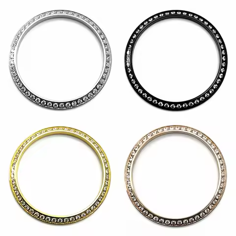 Watch Case Gemstone Outer Ring High Quality Stainless Steel Watch Bezel Fit 36mm/39mm Case Watch Acc