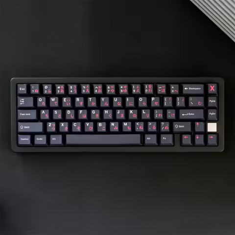 129 Keys GMK WOB Black Red Japanese Keycaps Cherry Profile PBT Dye Sublimation Mechanical Keyboard K