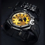 《改裝訂製》G-SHOCK特別限量版 男裝女裝手錶鋼錶電子錶 防水潛水錶 農家橡樹 Casioak Casio G Shock Special Limted Edition GA2100 Luxury Men Ladies Watch Gold 金色