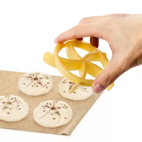 Plastic Pastry Cutter Dough Cookie Press Homemade Bread Rolls Stamp Baking Mold Bakeware Dessert Too