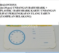 ISI 30 PCS KARTU UNDANGAN ULTAH BABYSHARK LIPAT / KARTU UNDANGAN ULANG TAHUN ANAK KARAKTER BABY SHARK