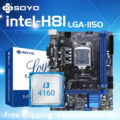 SOYO H81 Motherboard Suppor RAM DDR3 i3 4160 CPU LGA 1150 Support I3 I5 I7 M.2 Slot VGA HDMI-Compati