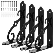 Decorative Shelf Brackets Floating Shelves for Wall L Shape Heavy Duty Wall Mounted Metal Shelving B