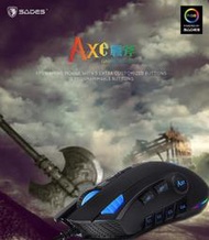 瘋狂買 立光公司貨 SADES賽德斯 AXE 戰斧 RGB 巨集變頻電競滑鼠 可調節配重砝碼 歐姆龍按鍵 USB鍍金接頭