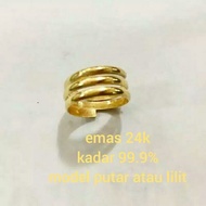 Cincin selisih emas asli kadar 99/24k dewasa