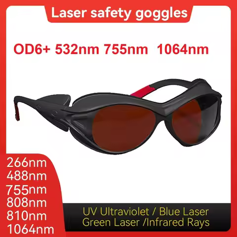 Laser Safety Glasses OD6+ Yag Blue Green Laser UV Light Eye Protection Laser Goggles for 405nm 532nm