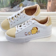 Pompompurin布丁狗與倉鼠們跳色免綁帶厚底休閒鞋不彎腰鞋-小白鞋