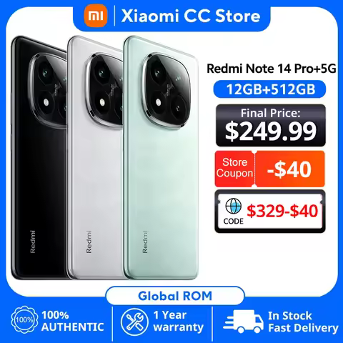 XIAOMI Redmi Note 14 Pro Plus 5G Global ROM 6.67" 1.5K 6200mAh (typ) 90w Flash Charging Snapdragon® 