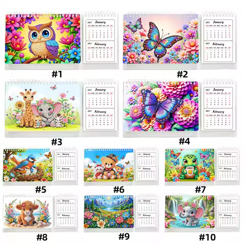 2027 2028 Diamond Painting Calendar Set January 2027 - December 2028 24 Months for Living Room Bedro