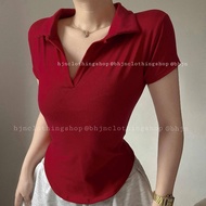 BHJN IMOGEN COLLARED SLEEVED BASIC TOP