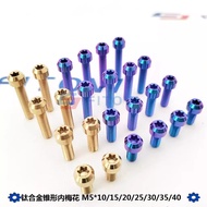 Tc4/gr5 Positive Titanium Motorcycle Engine Screw M5x5MM-40MM Inner Torx Chamfering Column Head Body