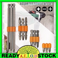 12PCS SET BIT Gerudi Set Pemutar Skru Bit Kuasa Pemutar Skru Magnetik Mata Gerudi Kepala Allen Bit K