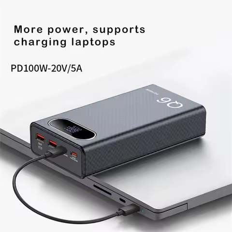 DIY 6 PCS 21700 battery Power Bank CASE Q6 PD 100W 20V 5A Detachable laptop charge External power su