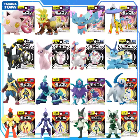 Original TAKARA TOMY Pokemon Figurine Toys Mimikyu Sylveon Lapras Charizard Umbreon Vaporeon Snorlax