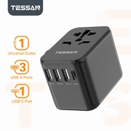 TESSAN Universal Power Travel Adapter Plug with 4 USB Worldwide All in One Wall Charger Converter
