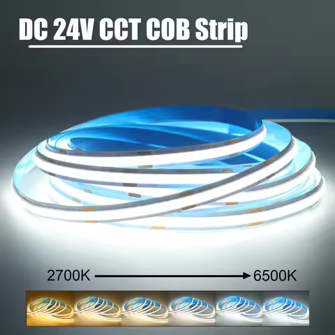 DC 24V CCT COB Strip 576Leds/M 2700K - 6500K White Dimmerable High Density Flexible Ribbon Rope LED 