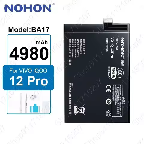 NOHON BA17 BA12 B-X9 BA01 B-X3 B-T9 B-T8 B-R8 B-P3 B-N9 Battery for iQOO 12 Pro 11 11S 10 9 8 7 6 5 