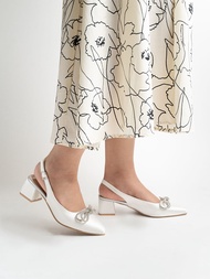 Happy2U Ribbon Rhinestone Slingback