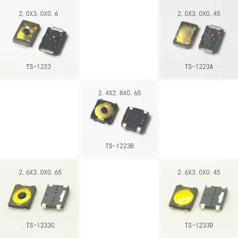 50pcs 2X3mm 3x3mm H=0.6mm Ultra Small Ultra Low Profile Phone Button 4Pin Tact Switch Super Tiny SMT