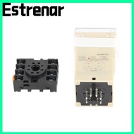 ESTRENAR Digital Time Relay, DH48S‑2Z with Socket Base Time Relay, Precision Timing 220V 0.01S-99H99