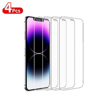 4ชิ้น Apple กระจกนิรภัยสำหรับ iPhone 14 Pro ป้องกันหน้าจอ Max สำหรับ iPhone 11 12 13 Pro XR XS Max SE2020กระจกฟิล์ม HD