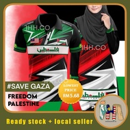 Muslim Dress Jersey Sport Wear T-shirt Palestine Save Gaza Jersi Polo T Long Sleeve Baju Panjang Lengan Lelaki Perempuan