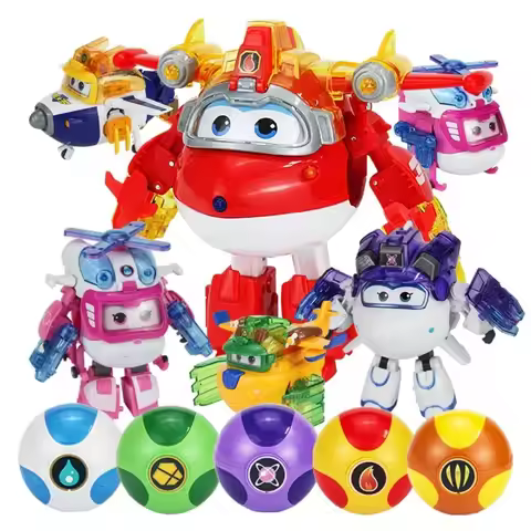 Super Wings Cartoon Transforming Toys Jett Paulie Dizzy Mira Wish Protector with Energy Ball Gift