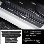 HZ Mazda Mazda2 Mazda3 Mazda6 CX3 CX5 CX8 MX5 Carbon fiber leather door sill Strip Anti Scratch Door