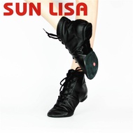 SUN LISA Women's Jazz Dancing Shoes Jazziness Modern Ballet Dance Shoes Black/ Red