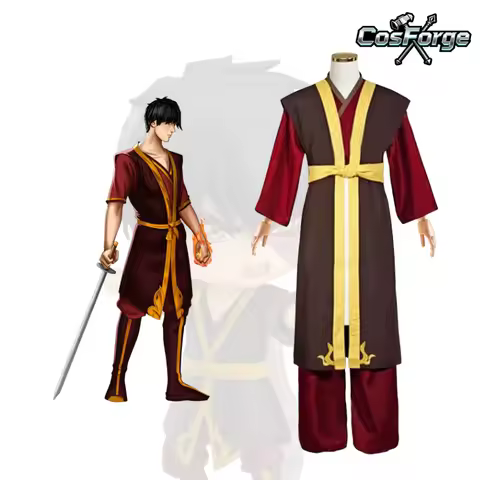 Avatar：The Last Airbender Zuko Cosplay Costume Halloween Carnival Top Pants Uniform Role Play Suit f