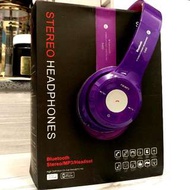 全新Stereo無線藍芽專業耳筒(可高清通話/聽MP3/可插記憶卡/聽收音機)(深紫色)Brand New Stereo Wireless Bluetooth Professional Headphones (HD Talk Phone/MP3/Plug-In Memory Card /FM Radio)(Dark purple)