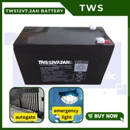 TWS 12v Battery |Rechargeable Battery 12V 7.2Ah Seal Lead Acid Battery for UPS / Autogate / Alarm