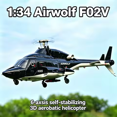 YUXIANG 1:34 F02V Airwolf Armed Simulation Remote Control Helicopter 3D Stunt Inverted Flying Dual B