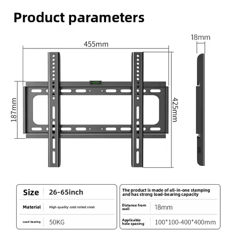 Adjustable Low Profile Flat TV Wall Mount For LCD LED Monitor 26-63inch TV Wall Mount Bracket Univer