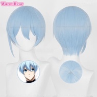 Hiori Yo Cosplay Wig Anime Hiori Short 28cm Light Cyan Blue Wig Heat Resistant Synthetic Cosplay Ani