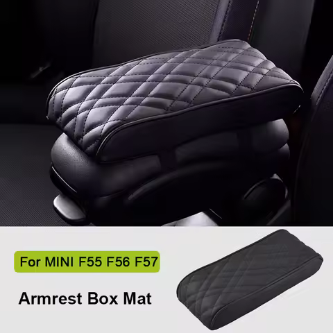 PU Leather Car Armrest Mat Center Console Arm Rest Protection Cushion For MINI Cooper F55 F56 F57 Au