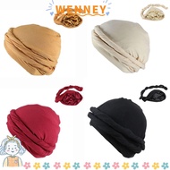 WEY 1/4PCS Turban for Men, Turban Silk Satin Lined Turban, Sleep Cap Head Wrap for Men & Women Halo 