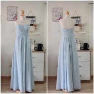 Light Blue Strapless Long Dress AZAZIE Brand