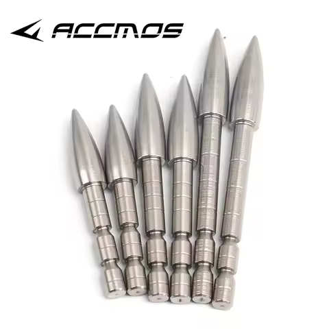 12pcs 80 100 120 150 200 Grain Stainless Steel Bullet Point Arrow Tip For ID 4.2 mm Arrow Shaft Arro