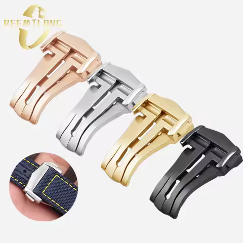 Stainless steel Watch folding buckle 18 20mm silver black rose gold For Omega Seamaster AQUA TERRA 1